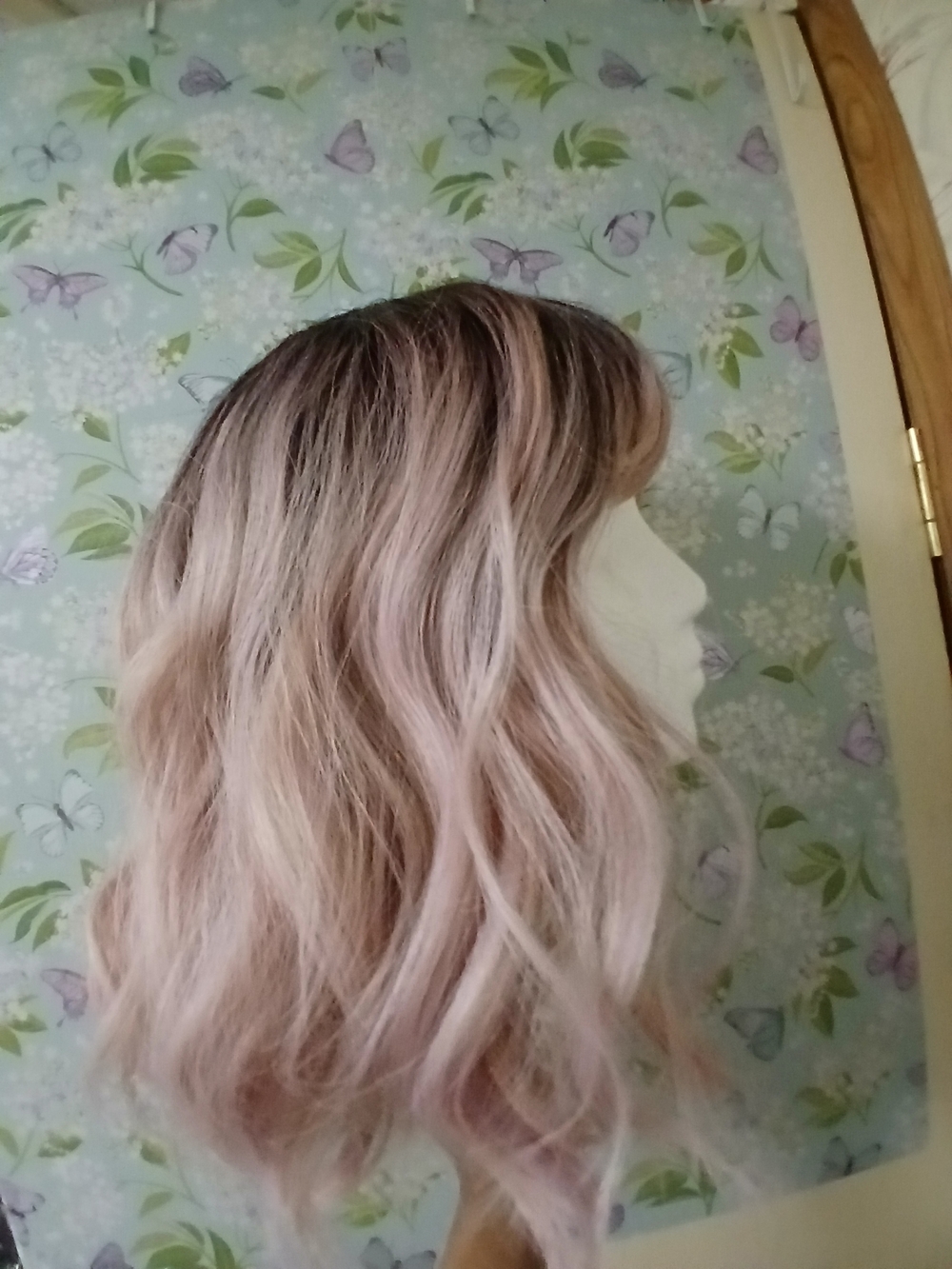 Women’s Ombre Wavy Wig - Blonde to Dark Brown & Rose Blonde Options - Picture 5 of 5